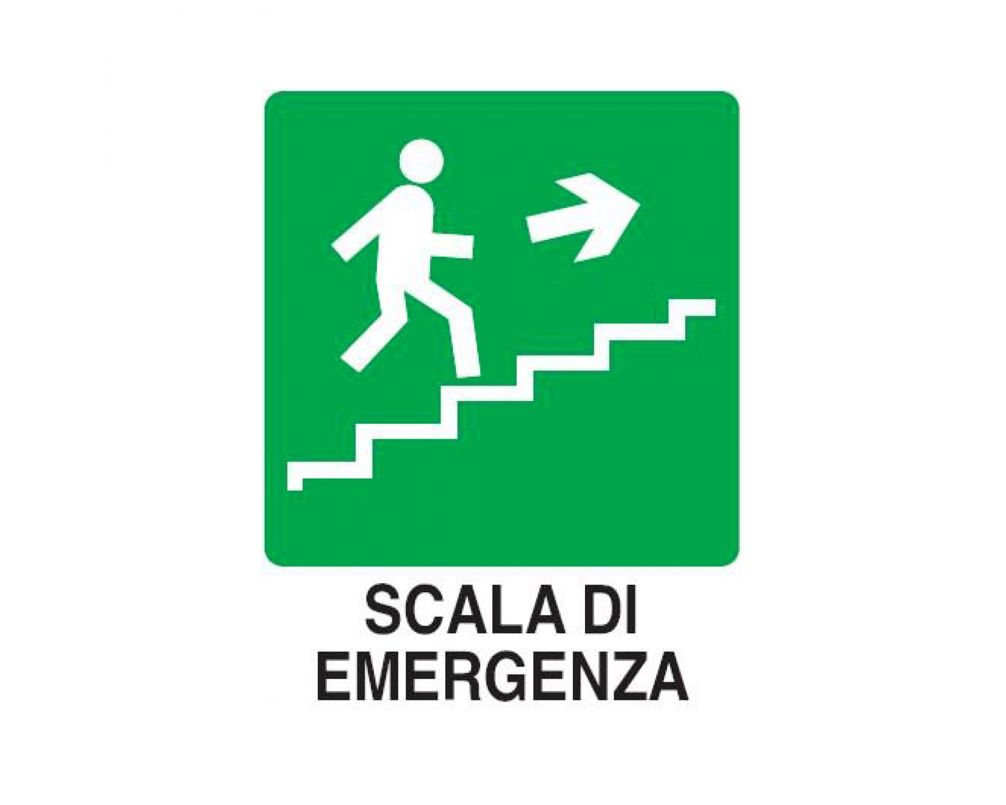 Cartello Scala Di Emergenza Salire A Destra