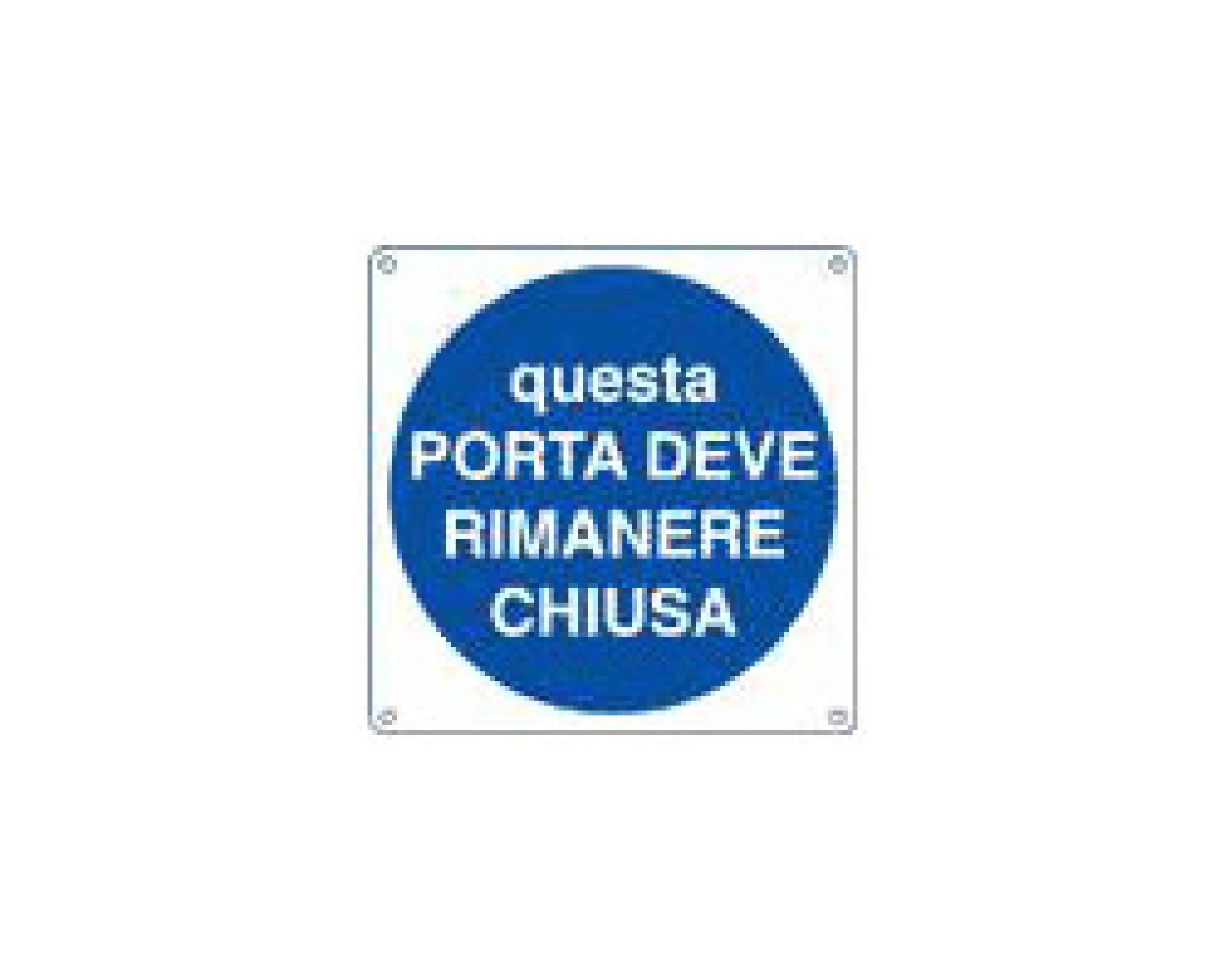 Cartello Norma EN ISO 7010: Questa Porta Deve Essere Chiusa Quando Non In Uso - Plastica Rigida 150x200 Mm, Blu, Vsafety 18045 AN-R
