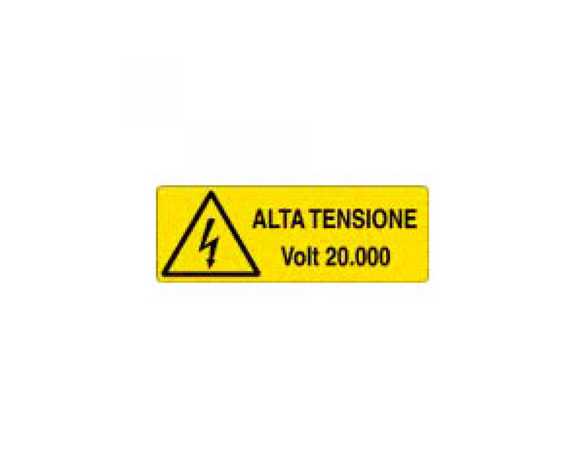 Adesivo Di Avvertenza Tensione Elettrica - Autoadesivo In PVC 20 Cm - Resistente UV E Autolavaggio