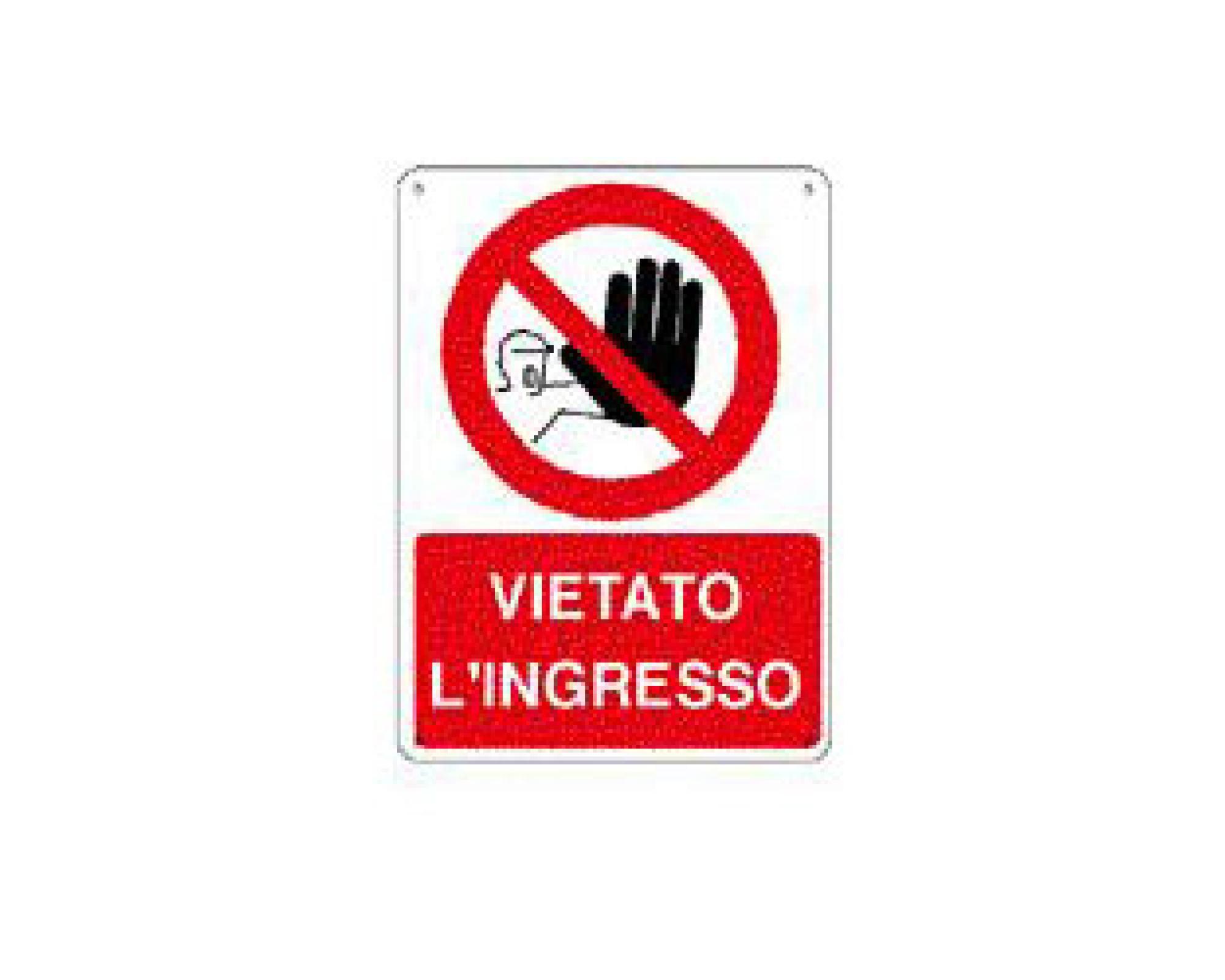 Vietato L'ingresso Cartello Alluminio 200x300 Divieto - ARTEC Srl