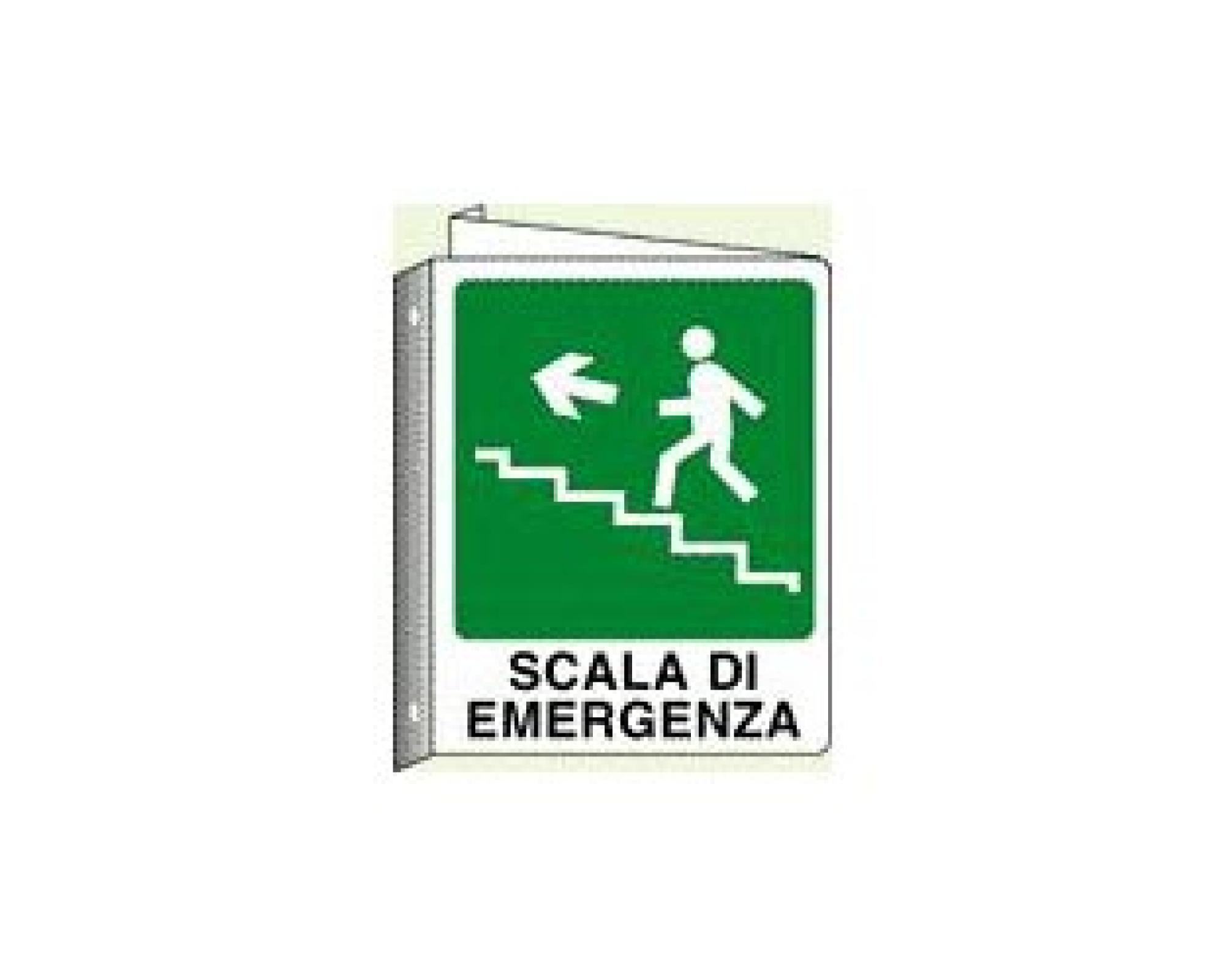 Cartello Vsafety Uscita Di Emergenza - Mantenere Libero Il Percorso - Autoadesivo 150x200 Mm - Blu - EN ISO 7010
