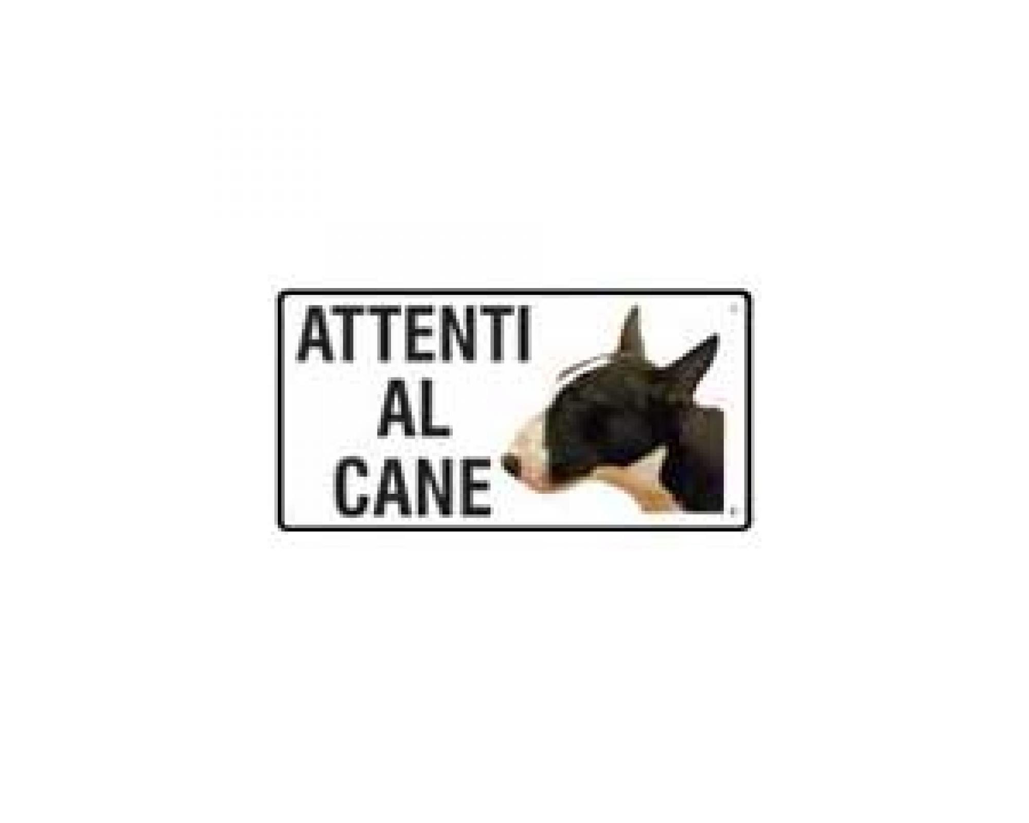 CARTELLO ATTENTI AL CANE ALLUMINIO DOBERMANN