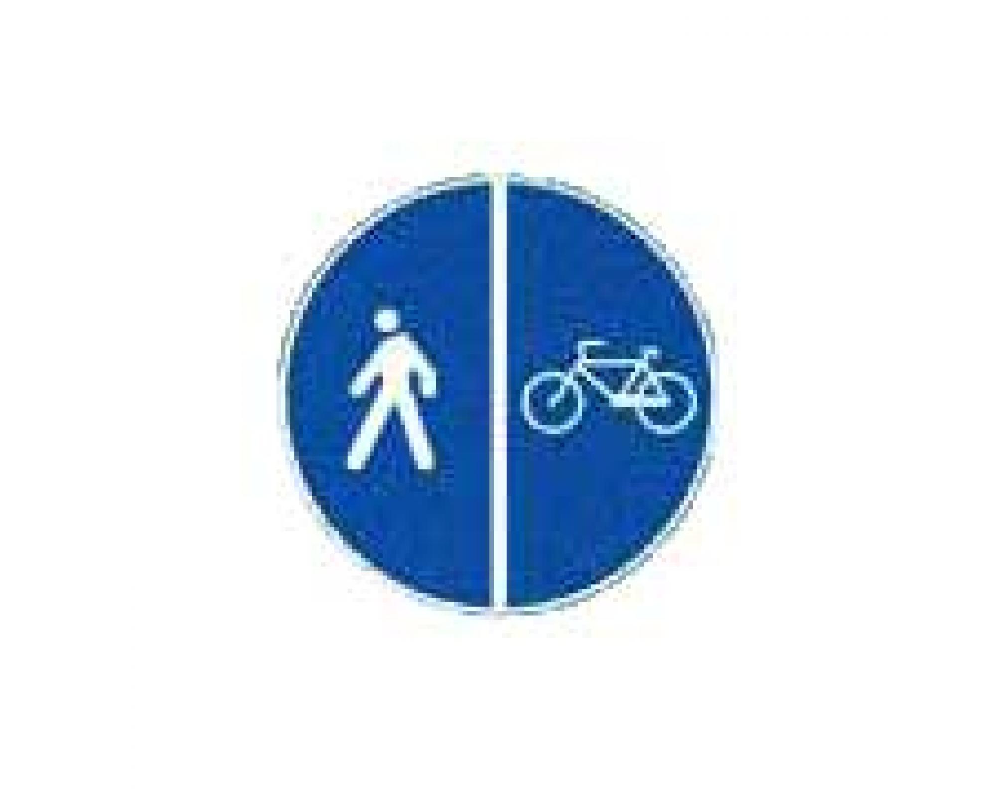 Cartello Pista Ciclabile Contigua Al Marciapiede