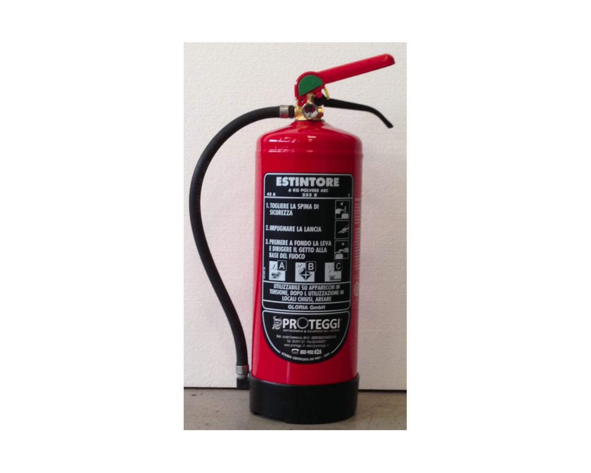 Estintore A Polvere Gloria PD6GA 6 Kg - Per Incendi Classe A, B, C, Ideale Per Casa E Ufficio - Foto 5