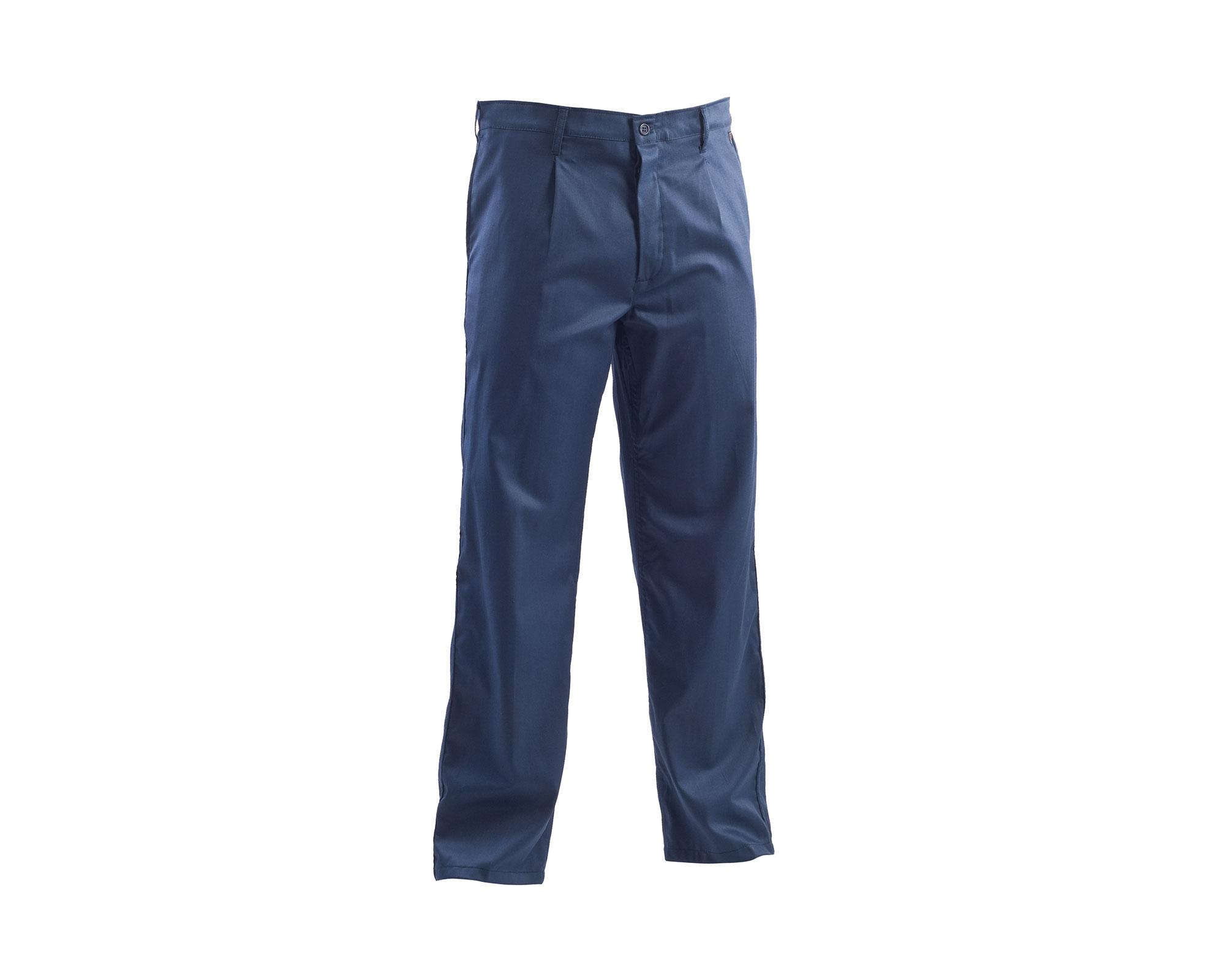 BremboPlus A00122 Pantalone Da Lavoro Uomo Donna In Cotone – Tasca Porta Metro, Chiusura Zip E Bottone – Colore Blu – Taglie XS-4XL