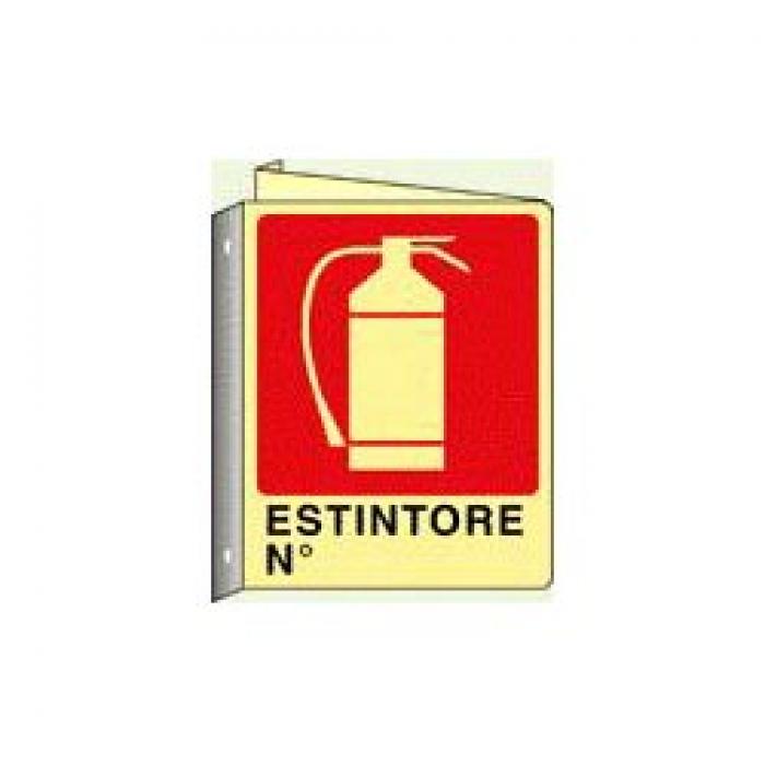 Cartello Estintore Fotoluminescente VSafety 75x200 Mm – Adesivo Norma EN ISO 7010 Con Istruzioni Uso