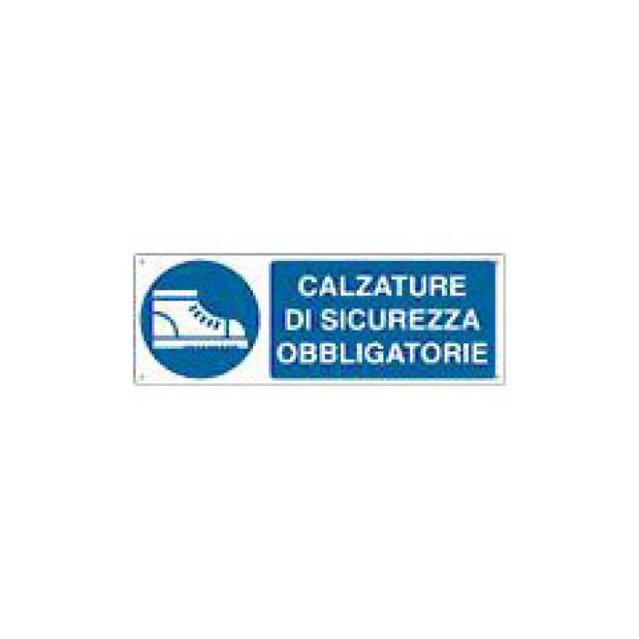 Cartello DPI Obbligatorio Vsafety – Calzature Di Protezione, Plastica Rigida 1mm, 150x200 Mm, Blu, Conforme EN ISO 7010