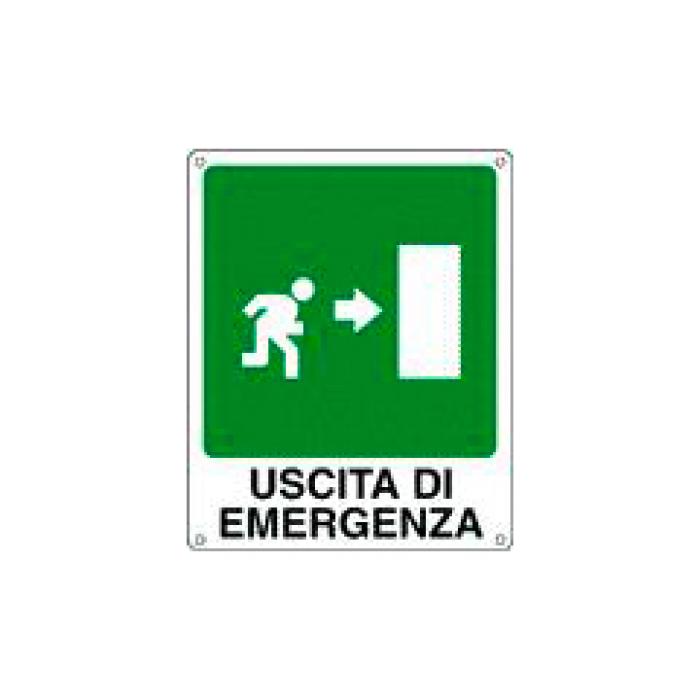 Adesivi Uscita Di Emergenza A Destra, 6 Pezzi 5x5 Cm, ISO 7010, Per Interni/esterni