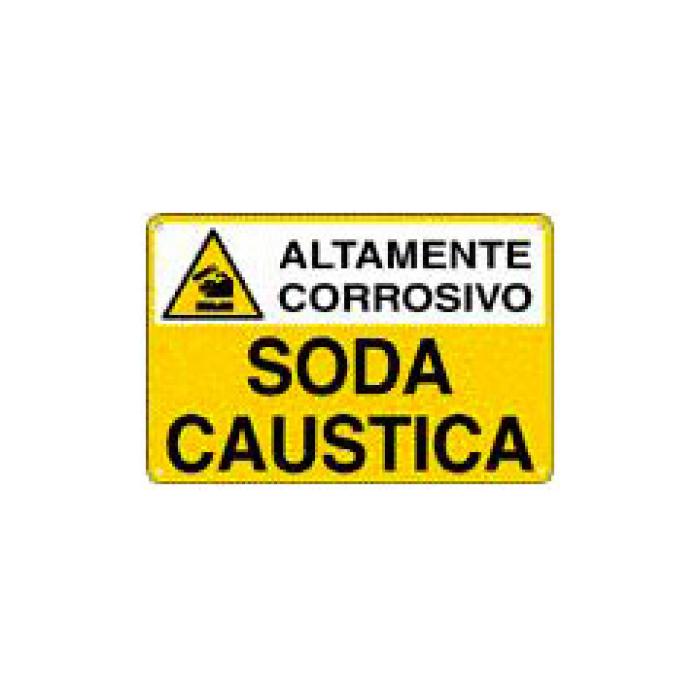Cartello Soda Caustica Alluminio 330x500 mm