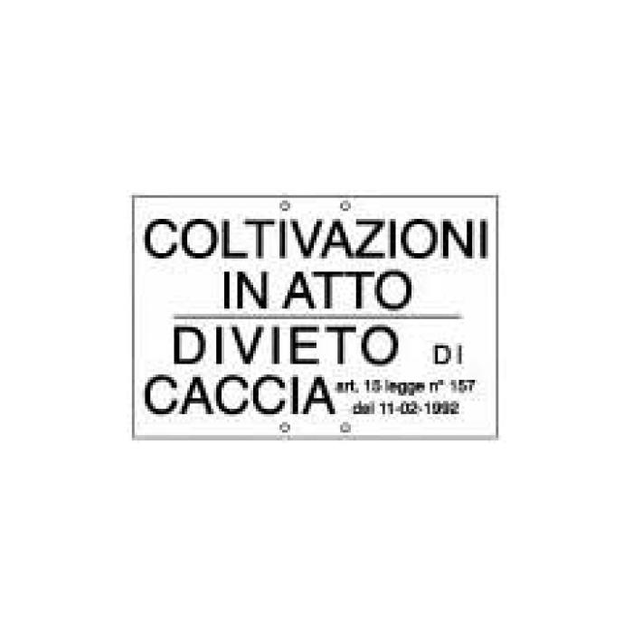Cartello Divieto di caccia attività zootecnica in atto