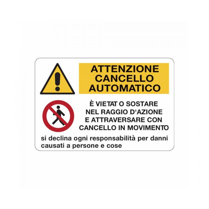 Cartello In Alluminio Piano 33x12,5cm Con Scritta PERICOLO PASSAGGIO - Foto 2